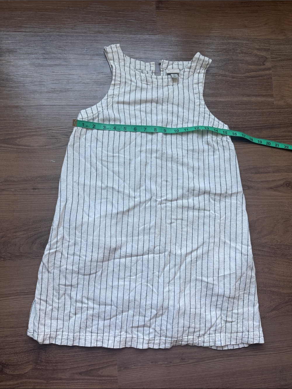 a new day Cream Striped Sleeveless Linen Blend Shift Dress XS